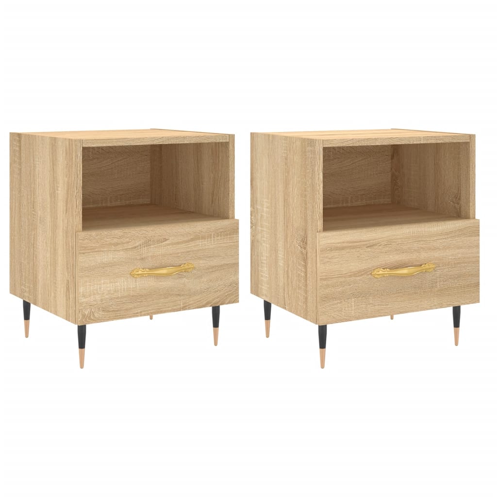 vidaXL Bedside Cabinets 2 pcs Sonoma Oak 40x35x47.5 cm Engineered Wood