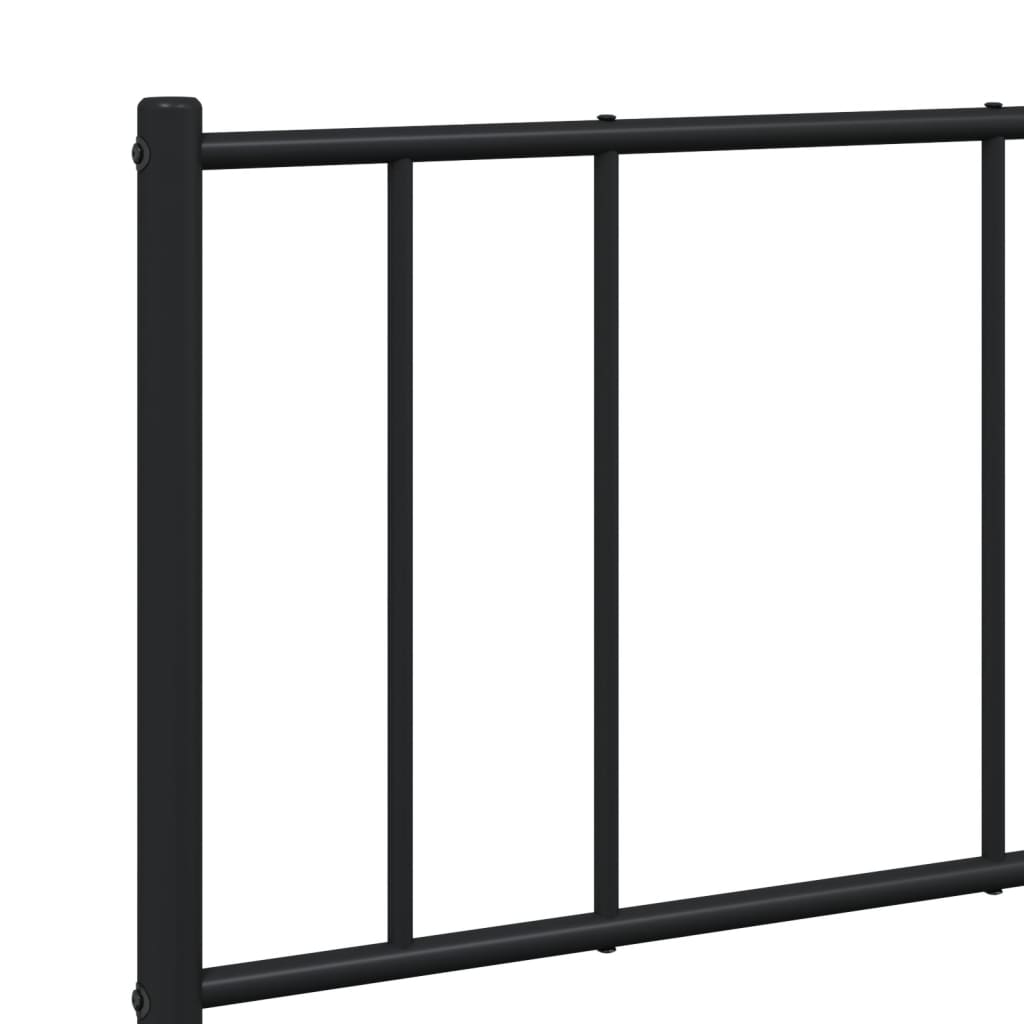 vidaXL Metal Bed Frame without Mattress with Footboard Black 140x200 cm