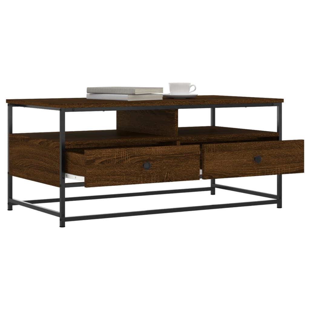 vidaXL Coffee Table Brown Oak 100x51x45 cm Engineered Wood