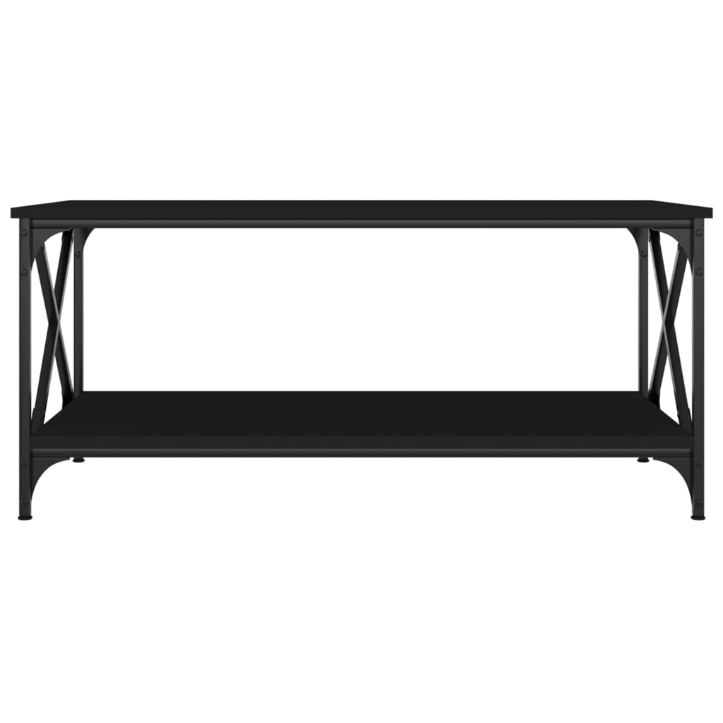 vidaXL Coffee Table Black 100x50x45 cm Engineered Wood and Iron