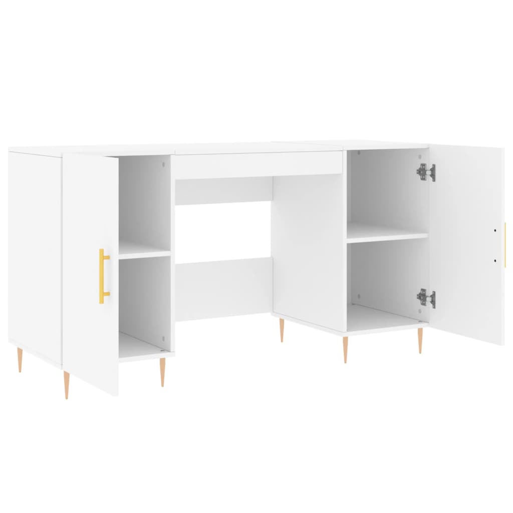 vidaXL Desk White 140x50x75 cm Engineered Wood