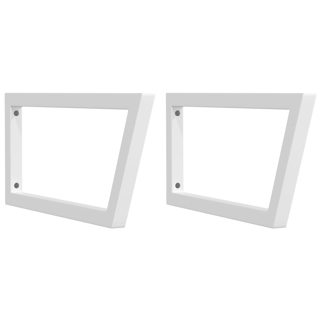 vidaXL Shelf Brackets for Washbasin 2 pcs White Trapezium Steel