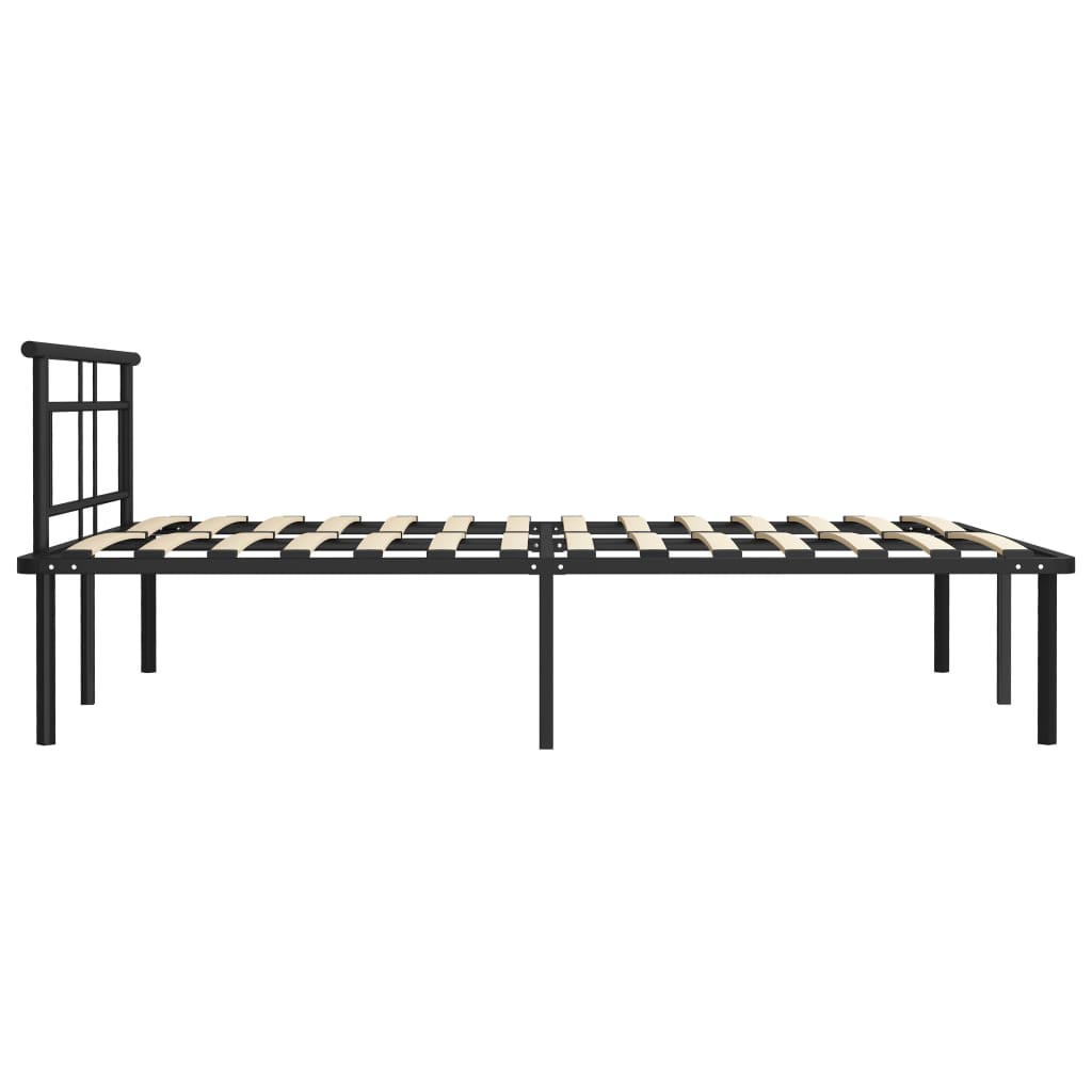 vidaXL Bed Frame without Mattress Black Metal 140x200 cm