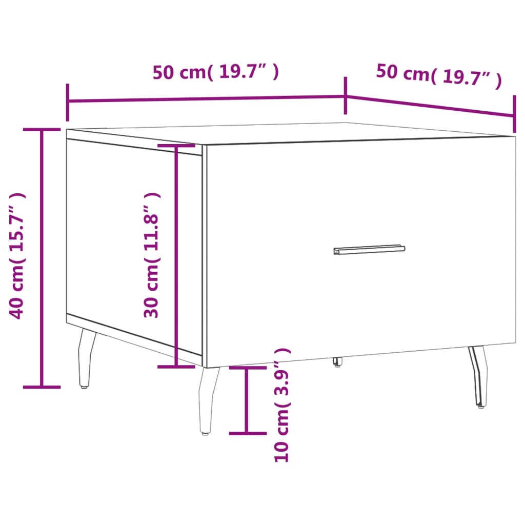 vidaXL Coffee Tables 2 pcs Grey Sonoma 50x50x40 cm Engineered Wood