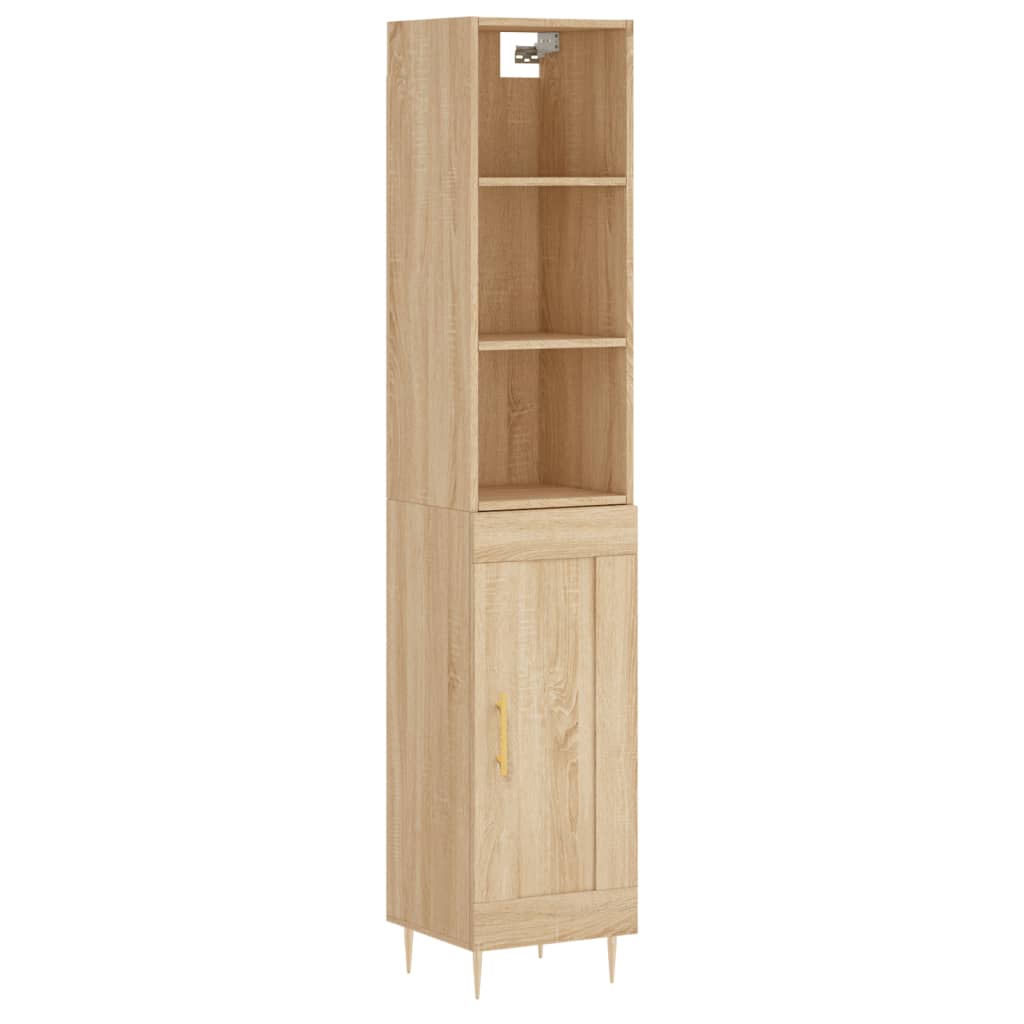 vidaXL Highboard Sonoma Oak 34.5x34x180 cm Engineered Wood