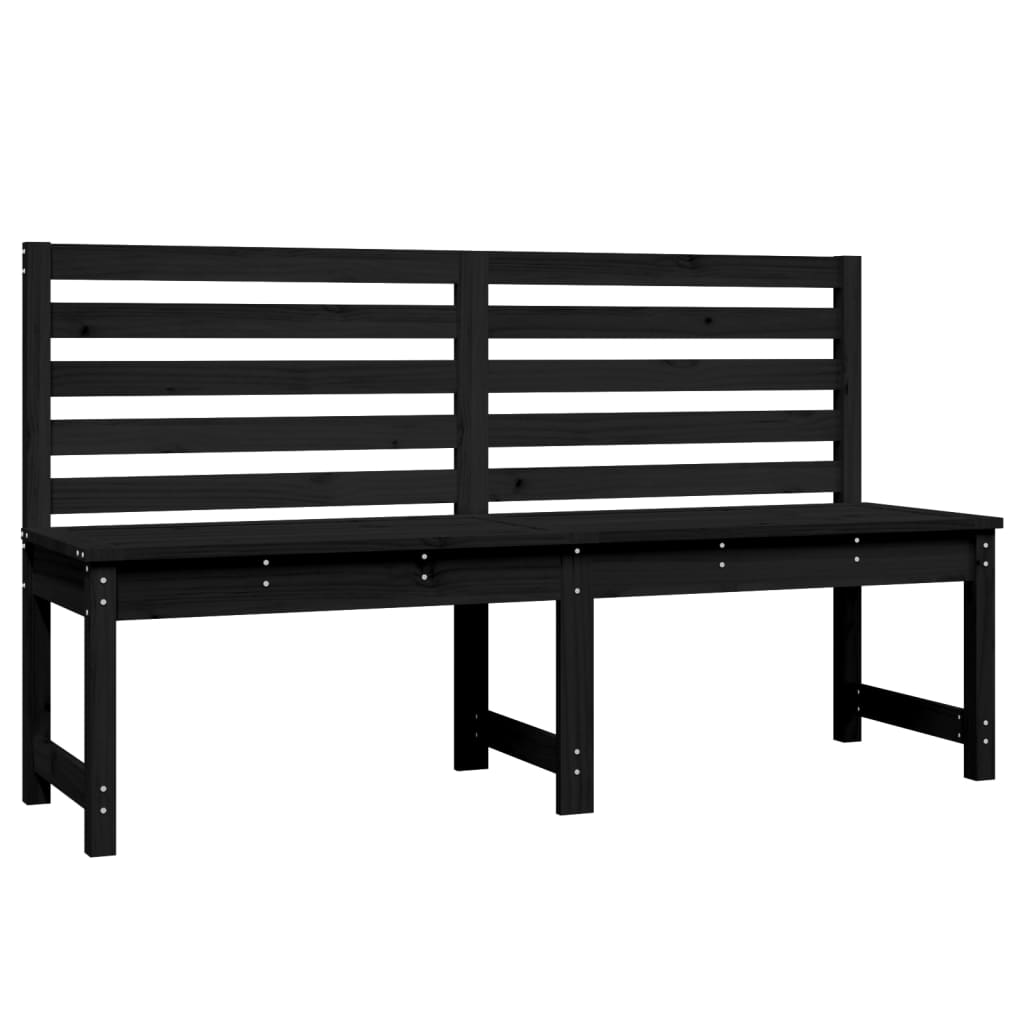 vidaXL Garden Bench Black 157.5 cm Solid Wood Pine