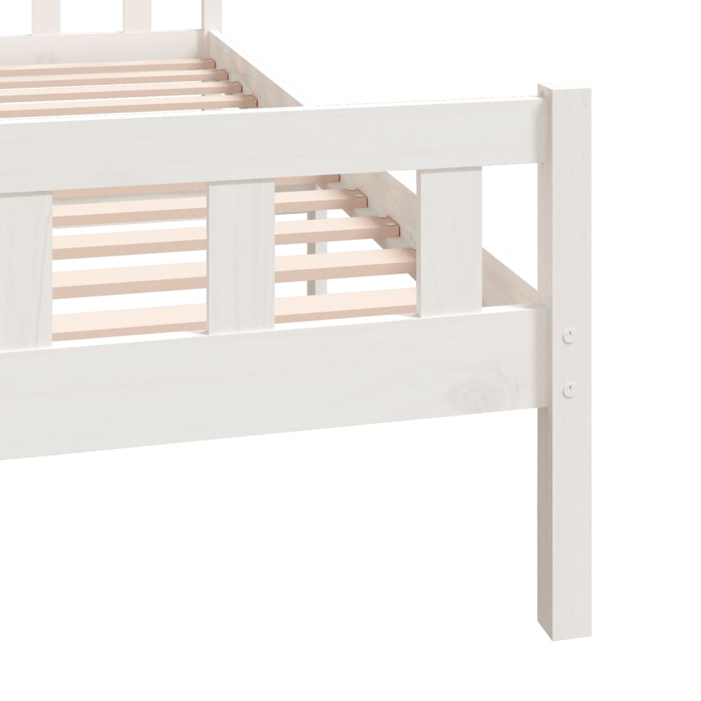 vidaXL Bed Frame without Mattress White Solid Wood 160x200 cm