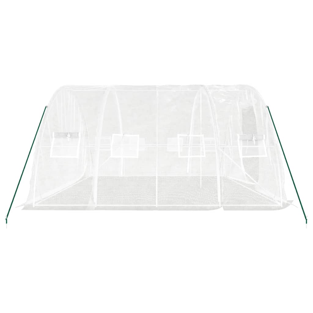 vidaXL Greenhouse with Steel Frame White 20 m² 5x4x2.3 m