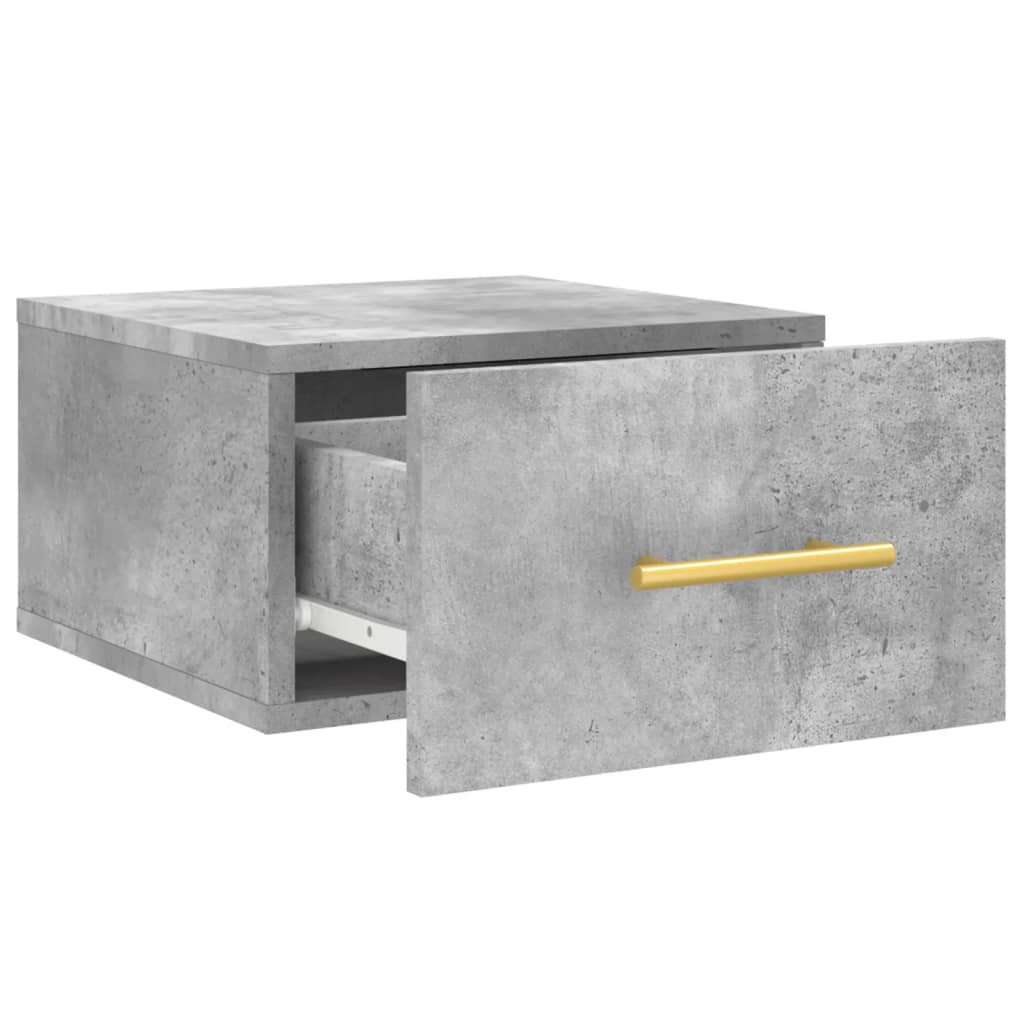 vidaXL Wall-mounted Bedside Cabinet Concrete Grey 35x35x20 cm