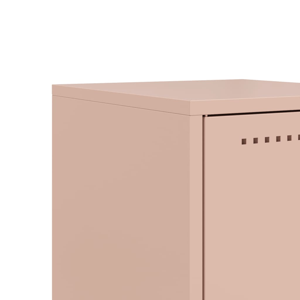 vidaXL Bedside Cabinet Pink 36x39x78 cm Steel