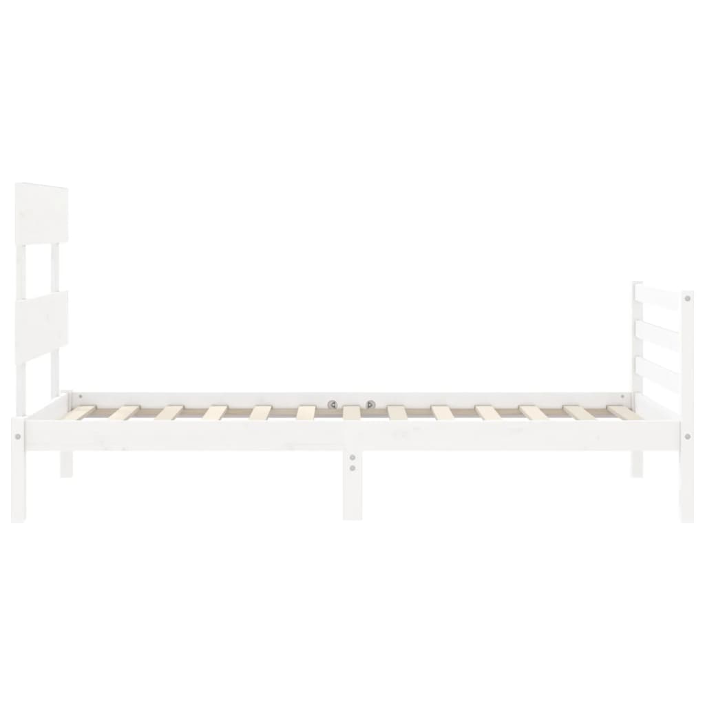 vidaXL Bed Frame without Mattress White 90x200 cm Solid Wood