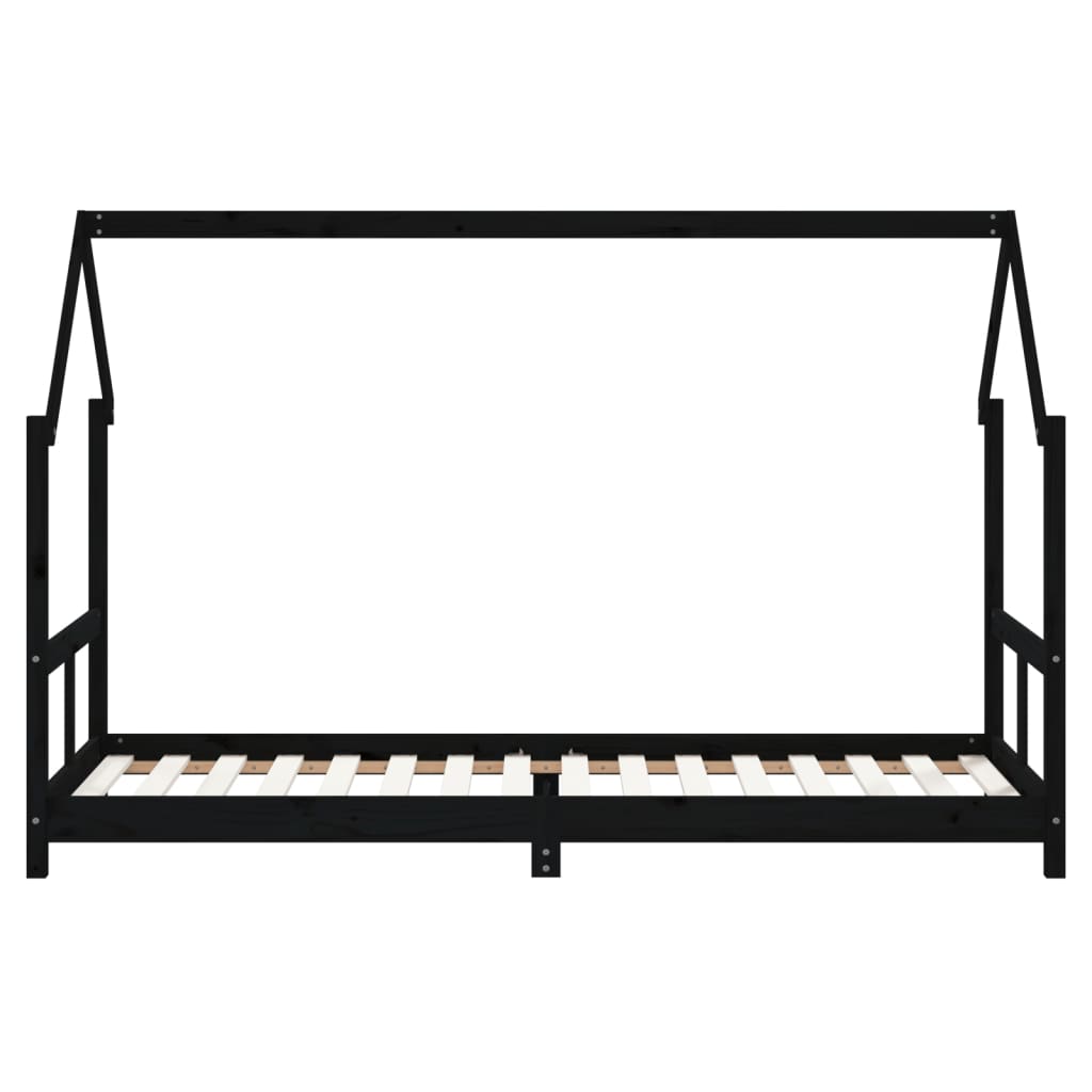 vidaXL Kids Bed Frame Black 80x200 cm Solid Wood Pine