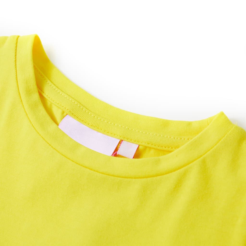 Kids' T-shirt with Cap Sleeves Bright Yellow 128