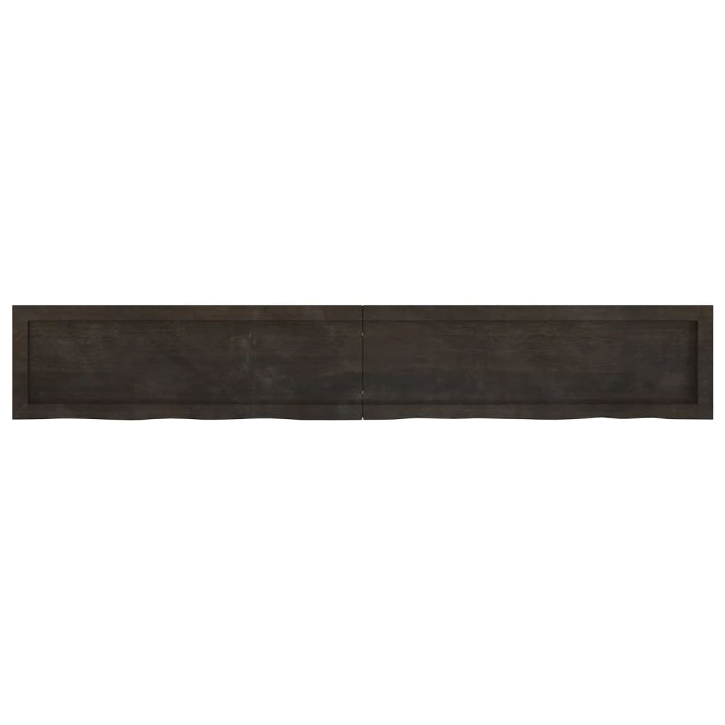 vidaXL Bathroom Countertop Dark Brown 180x30x(2-6) cm Treated Solid Wood