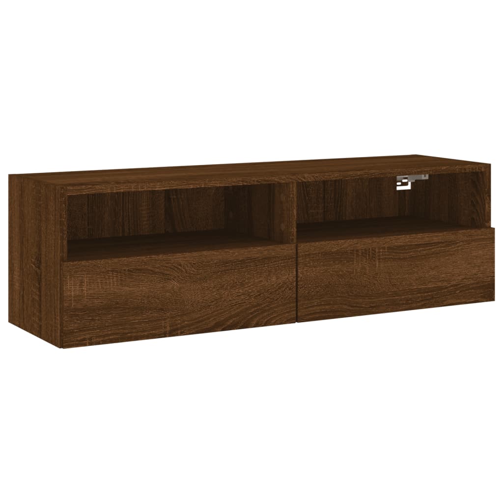 vidaXL TV Wall Cabinet Brown Oak 100x30x30 cm Engineered Wood