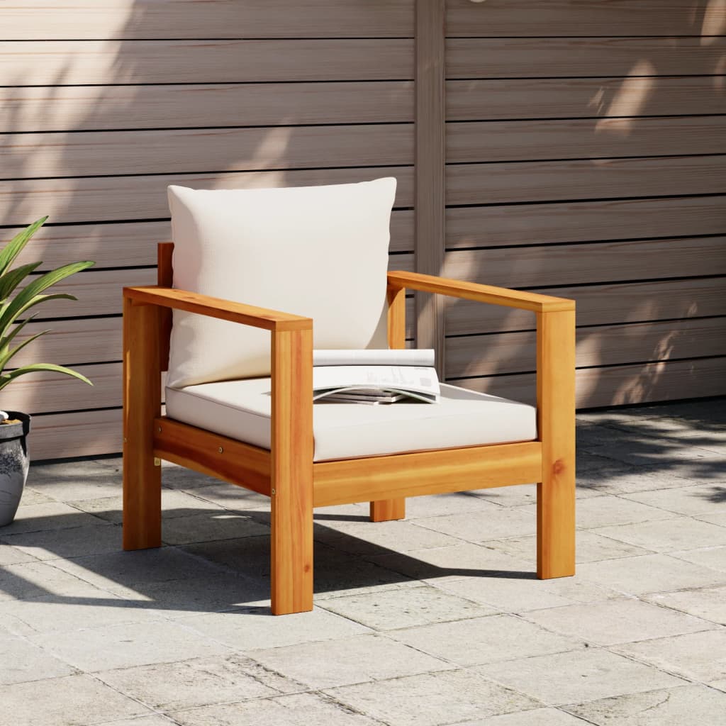 vidaXL Garden Chair with Cushions Solid Wood Acacia