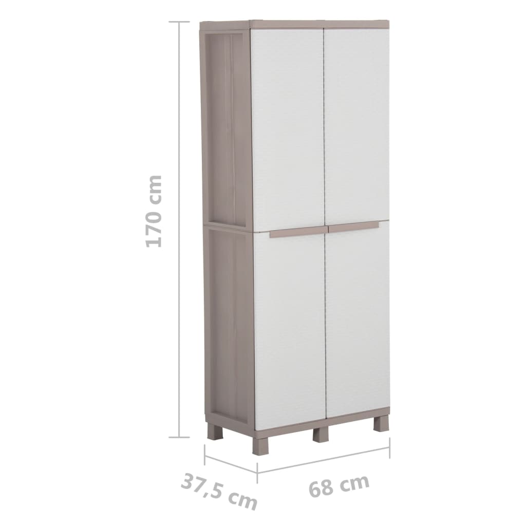 vidaXL Storage Cabinet with 2 Doors 68x37.5x170 cm Light Grey and Beige