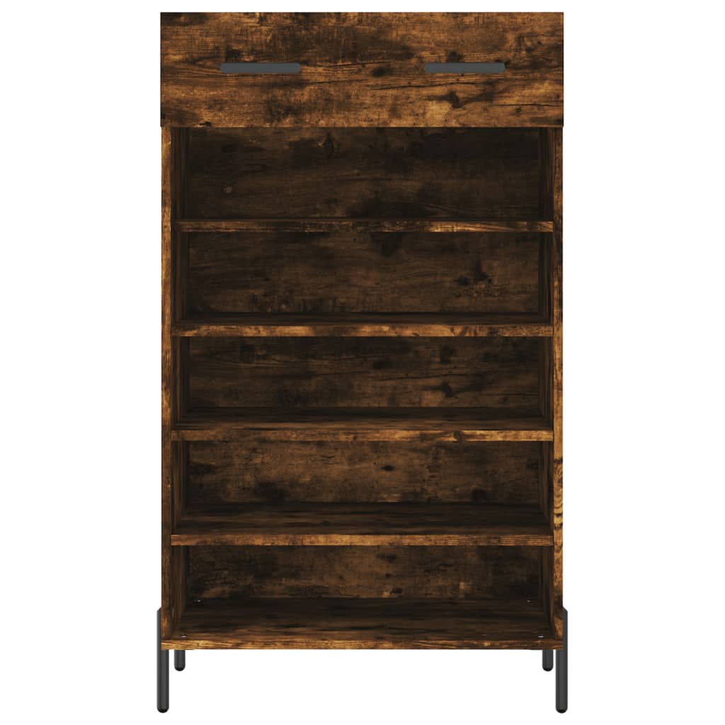 vidaXL Shoe Cabinet Smoked Oak 60x35x105 cm Engineered Wood