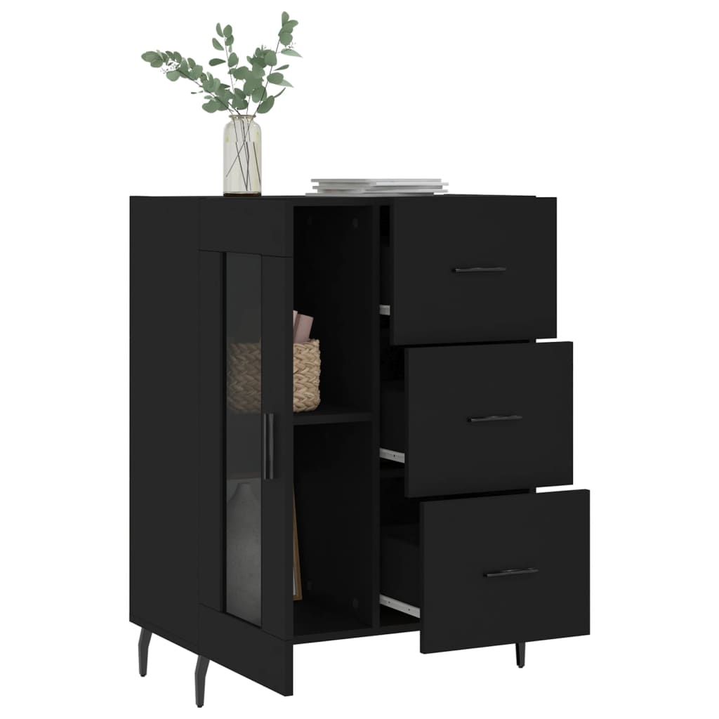 vidaXL Sideboard Black 69.5x34x90 cm Engineered Wood