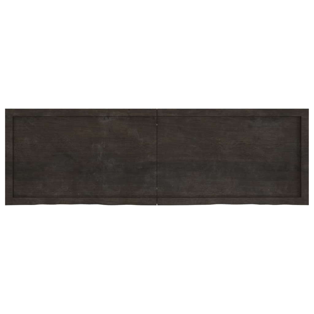 vidaXL Wall Shelf Dark Brown 160x50x(2-6) cm Treated Solid Wood Oak