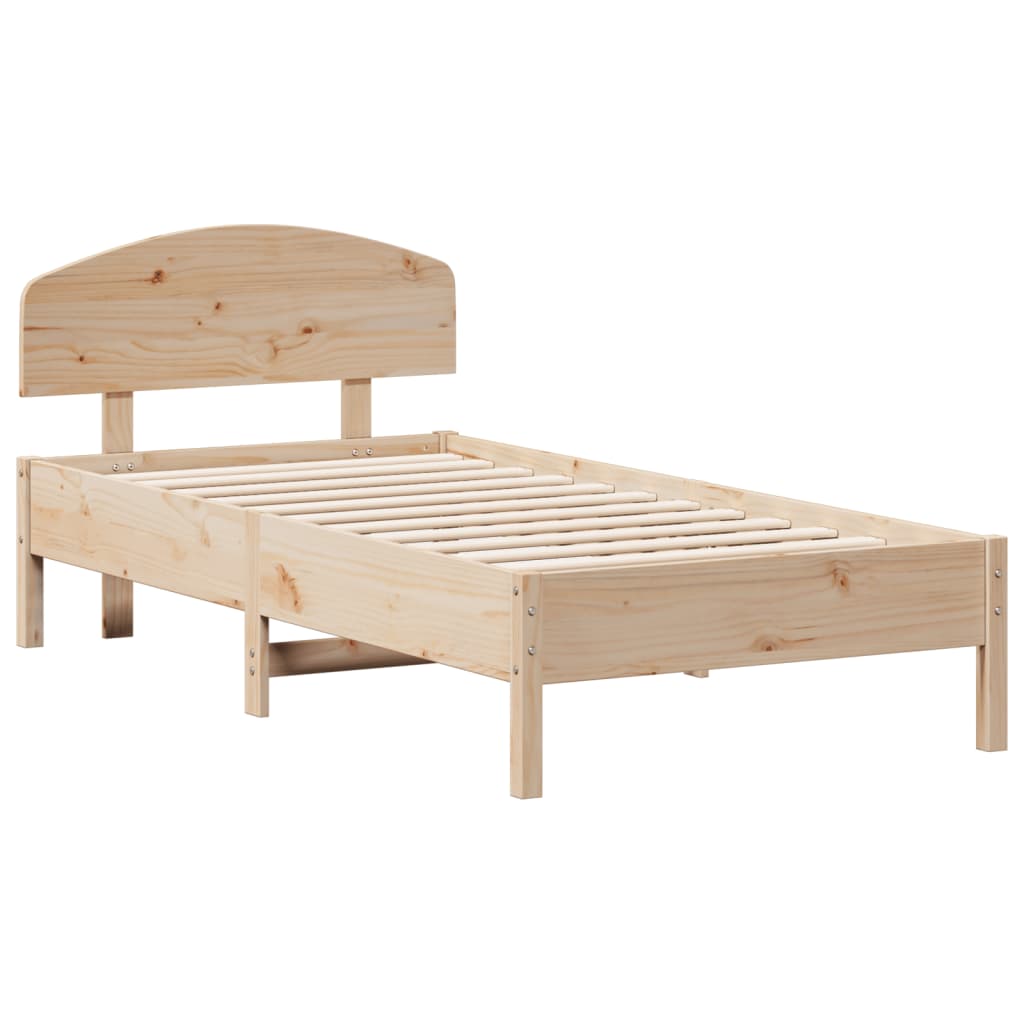 vidaXL Bed Frame without Mattress 75x190 cm Small Single Solid Wood Pine