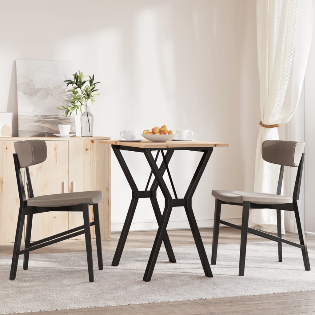 vidaXL Dining Table Y-Frame 80x50x75 cm Solid Wood Pine and Cast Iron