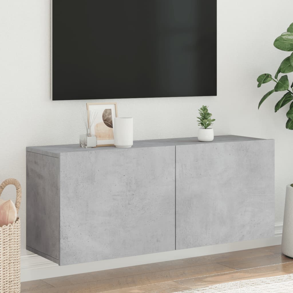 vidaXL TV Cabinet Wall-mounted Concrete Grey 100x30x41 cm