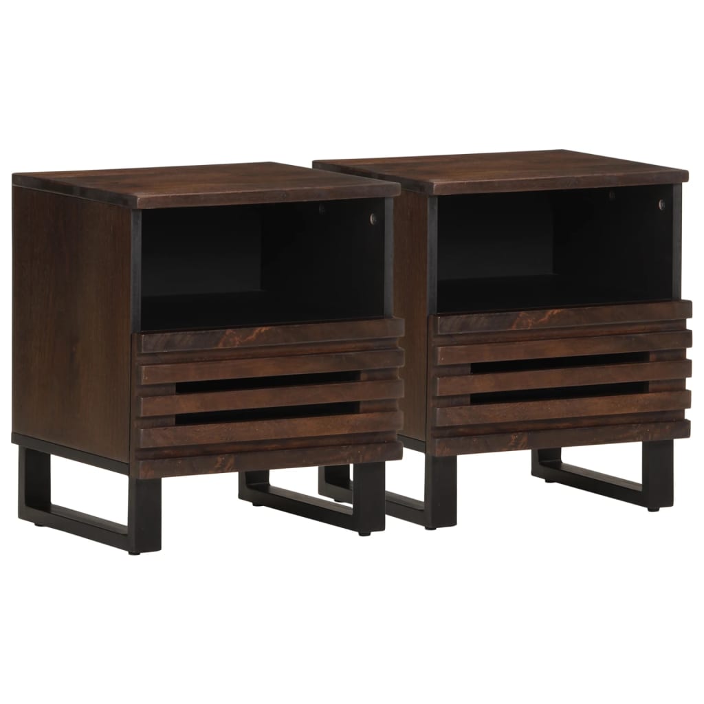 vidaXL Bedside Cabinets 2 pcs 40x33x46 cm Solid Wood Mango