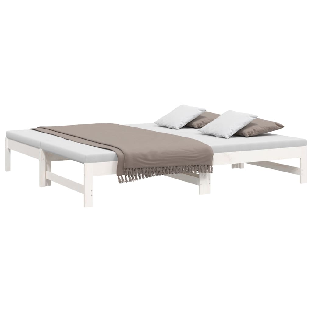 vidaXL Pull-out Day Bed without Mattress White 2x(75x190) cm