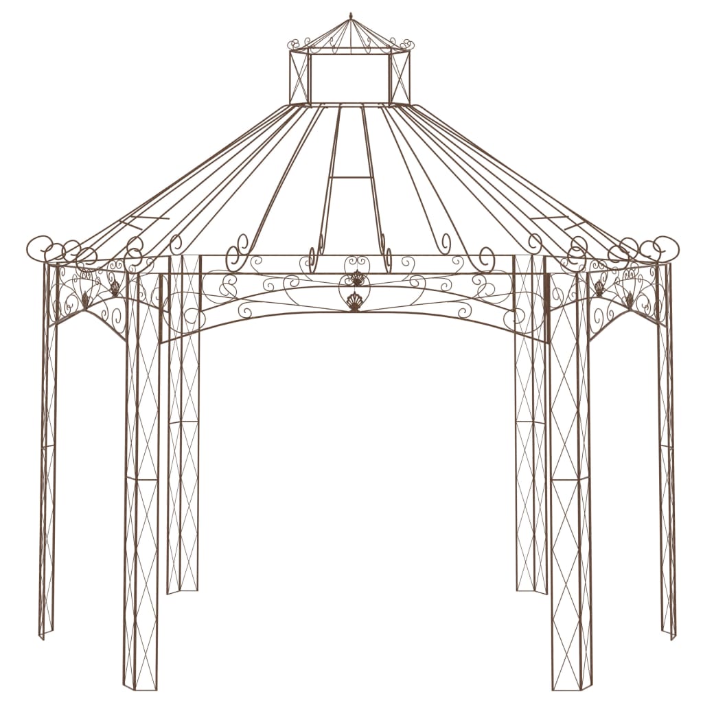 vidaXL Garden Pavilion Antique Brown 400x258x378 cm Iron