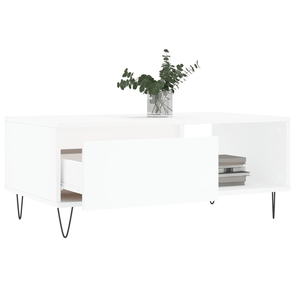 vidaXL Coffee Table White 90x50x36.5 cm Engineered Wood