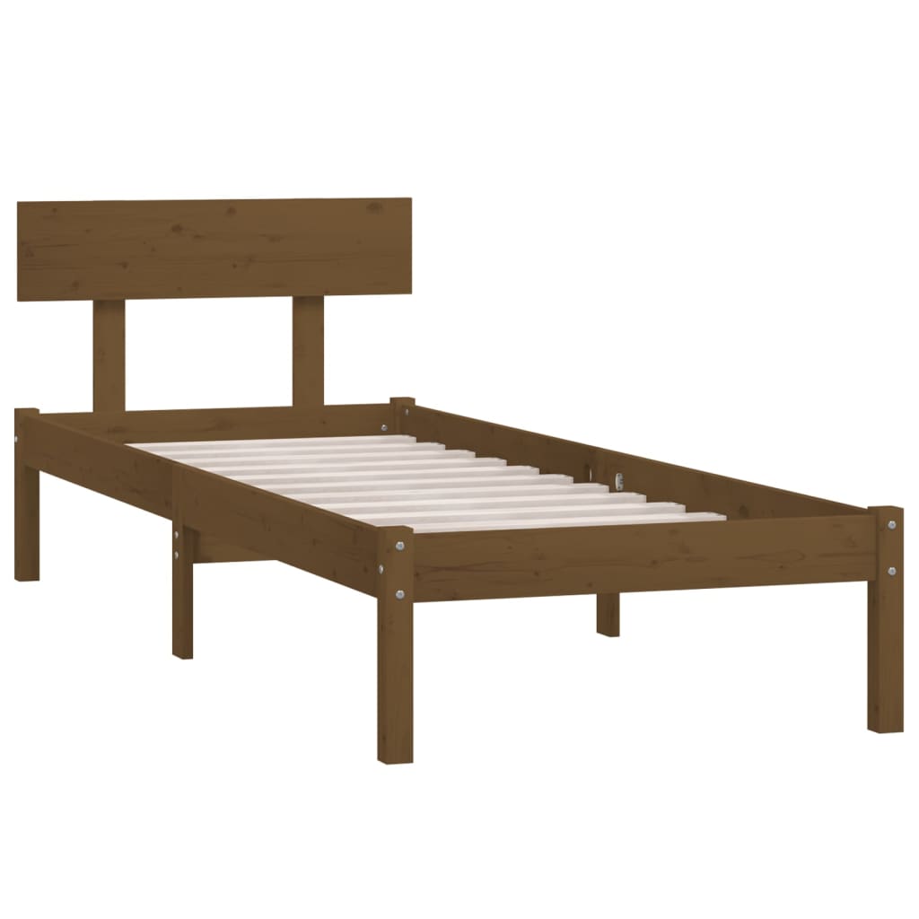 vidaXL Bed Frame without Mattress Honey Brown Solid Wood 90x200 cm