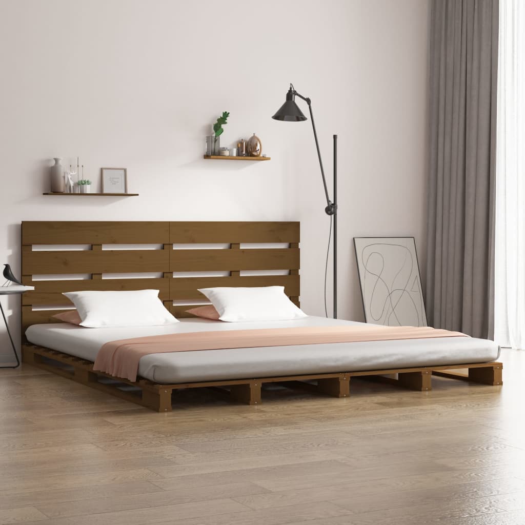 vidaXL Bed Frame without Mattress Honey Brown 150x200 cm King Size Solid Wood Pine