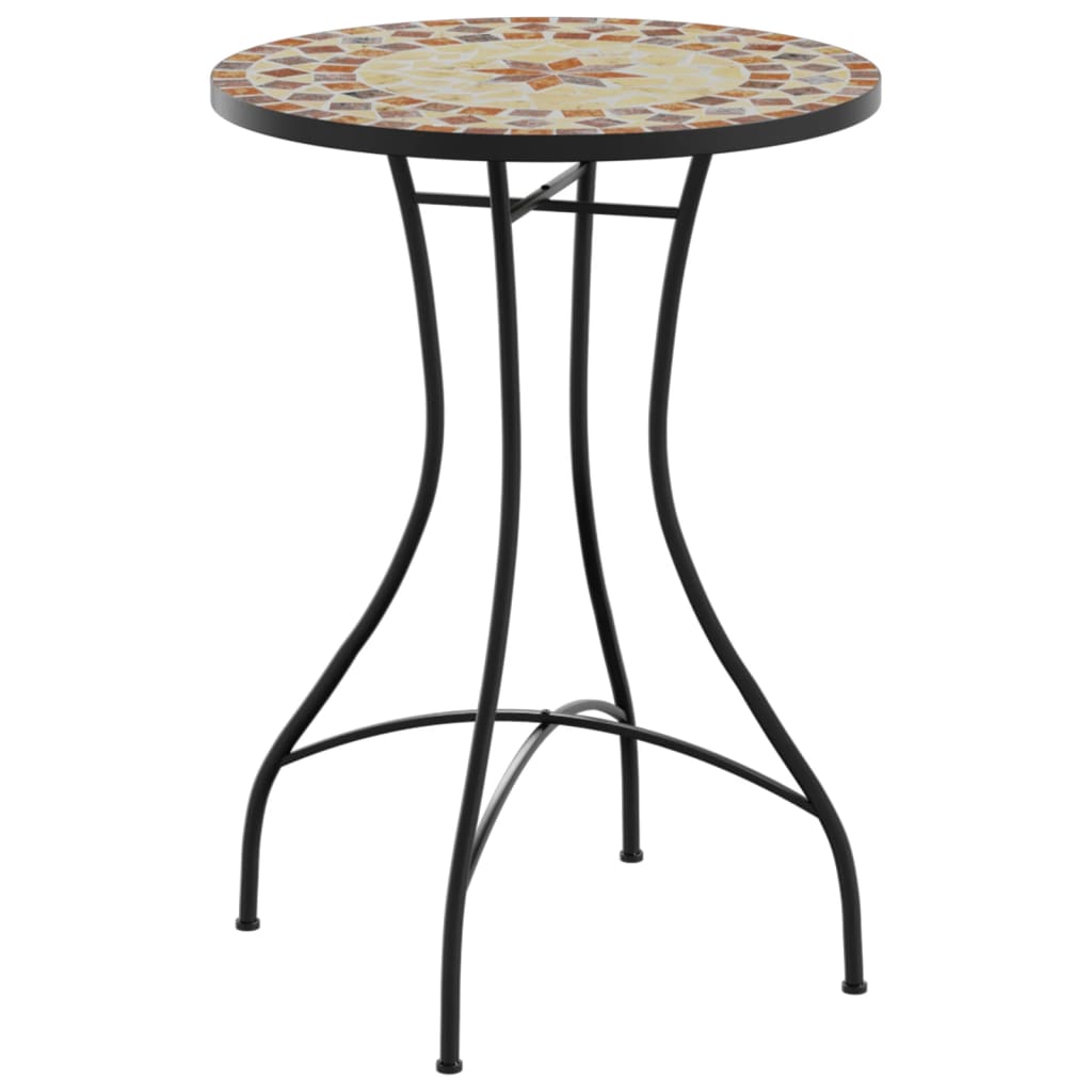 vidaXL Mosaic Bistro Table Terracotta and White Ø50x70 cm Ceramic