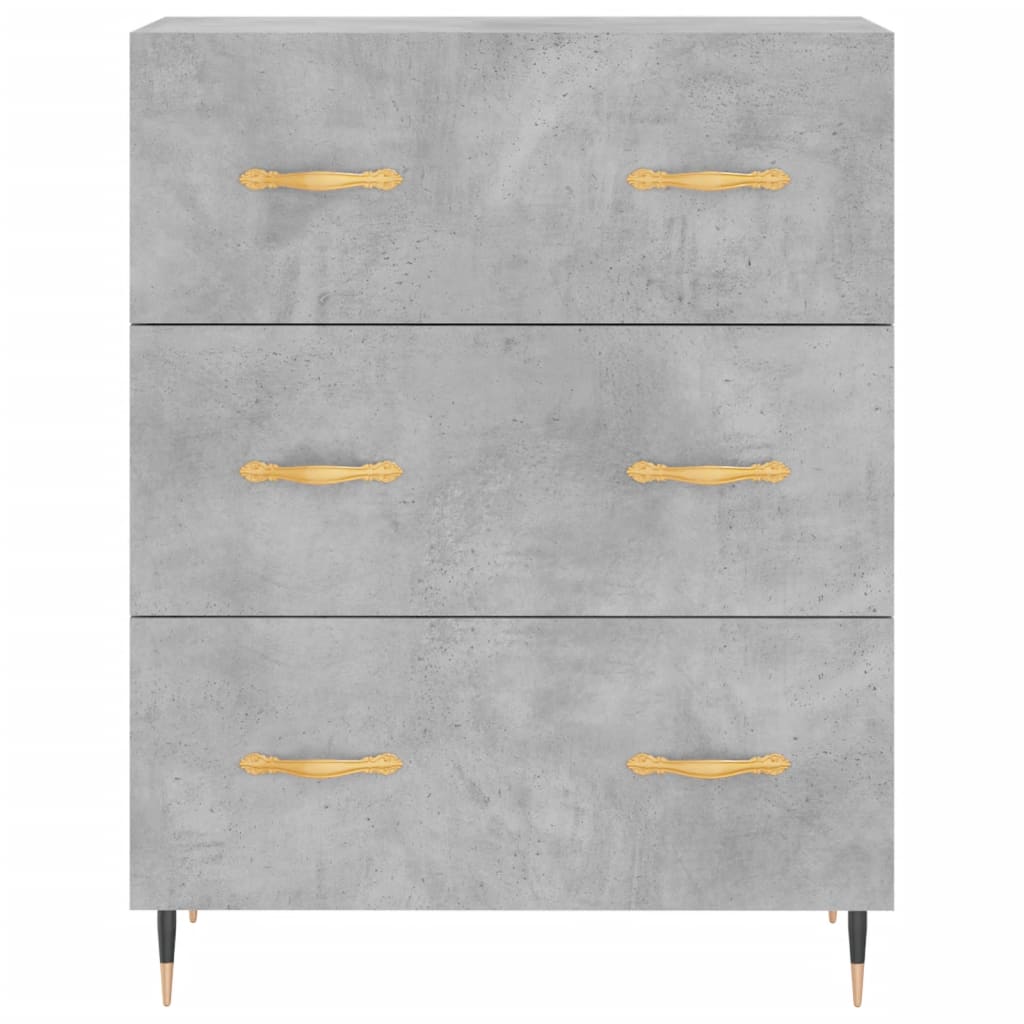 vidaXL Highboard Concrete Grey 69.5x34x180 cm Engineered Wood