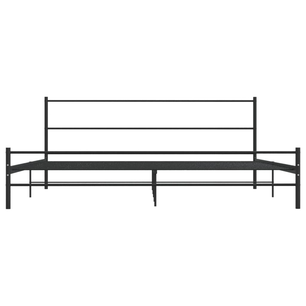 vidaXL Bed Frame without Mattress Black Metal 180x200 cm Super King