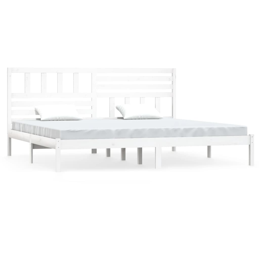 vidaXL Bed Frame without Mattress White Solid Wood Pine 200x200 cm