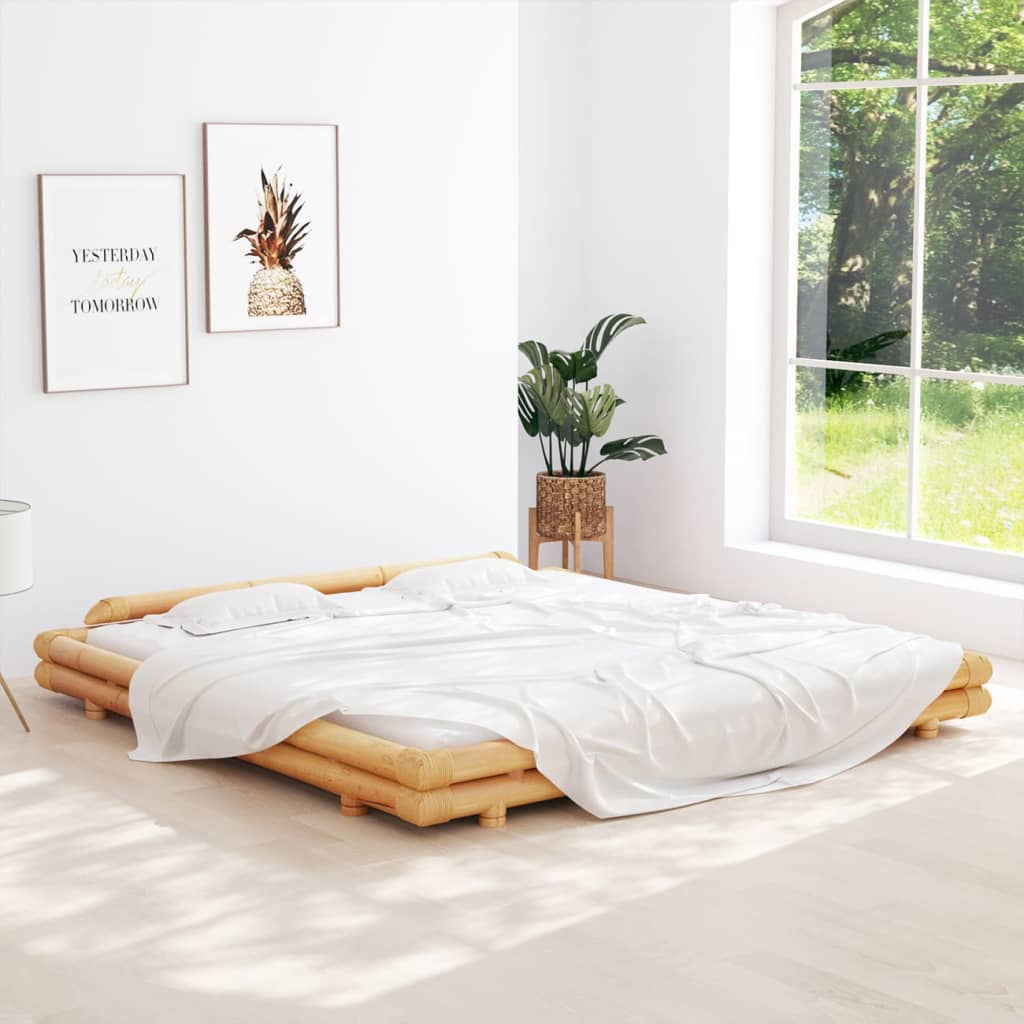 vidaXL Bed Frame Bamboo 200x200 cm
