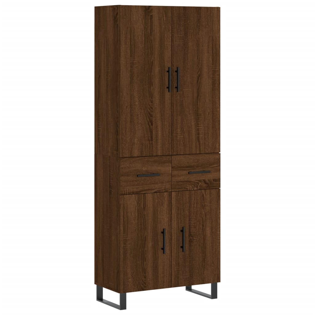 vidaXL Highboard Brown Oak 69.5x34x180 cm Engineered Wood