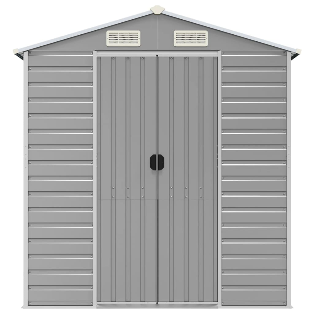 vidaXL Garden Shed Light Grey 191x725x198 cm Galvanised Steel