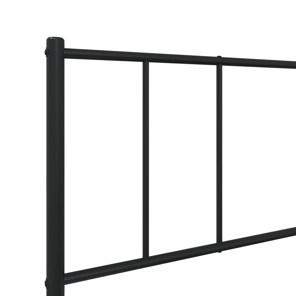 vidaXL Metal Bed Frame without Mattress with Footboard Black 100x190 cm