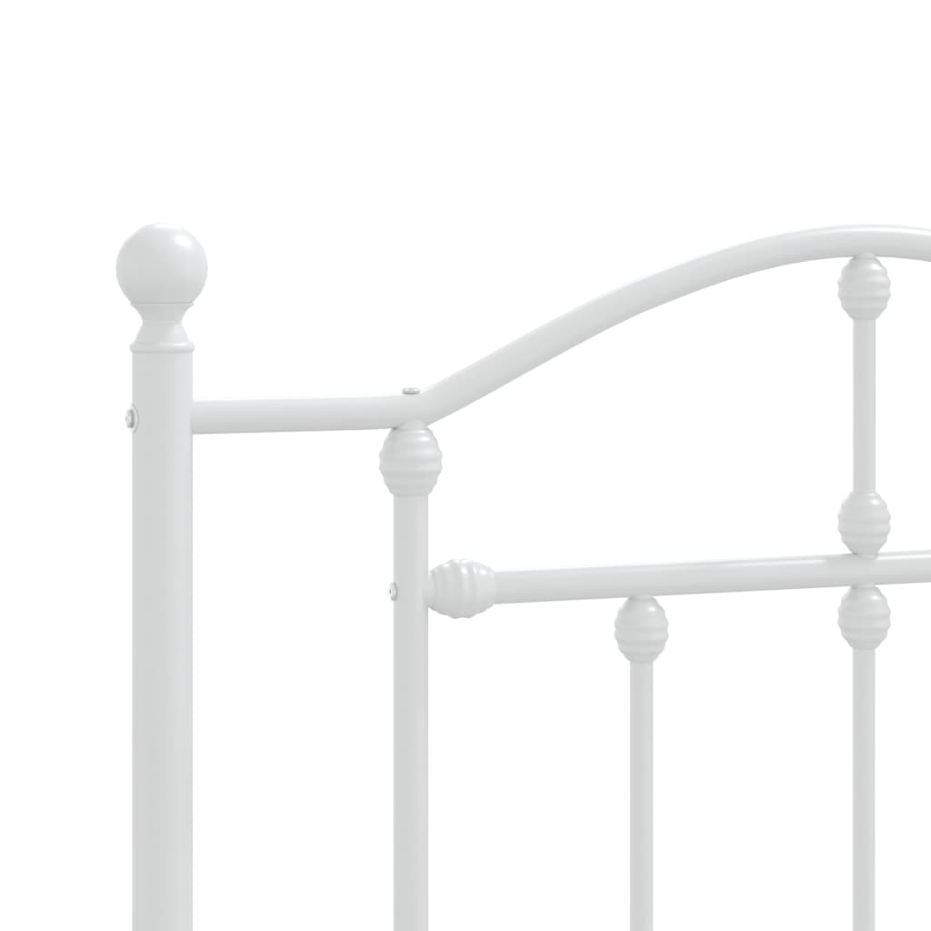 vidaXL Metal Bed Frame without Mattress with Headboard White 90x200 cm