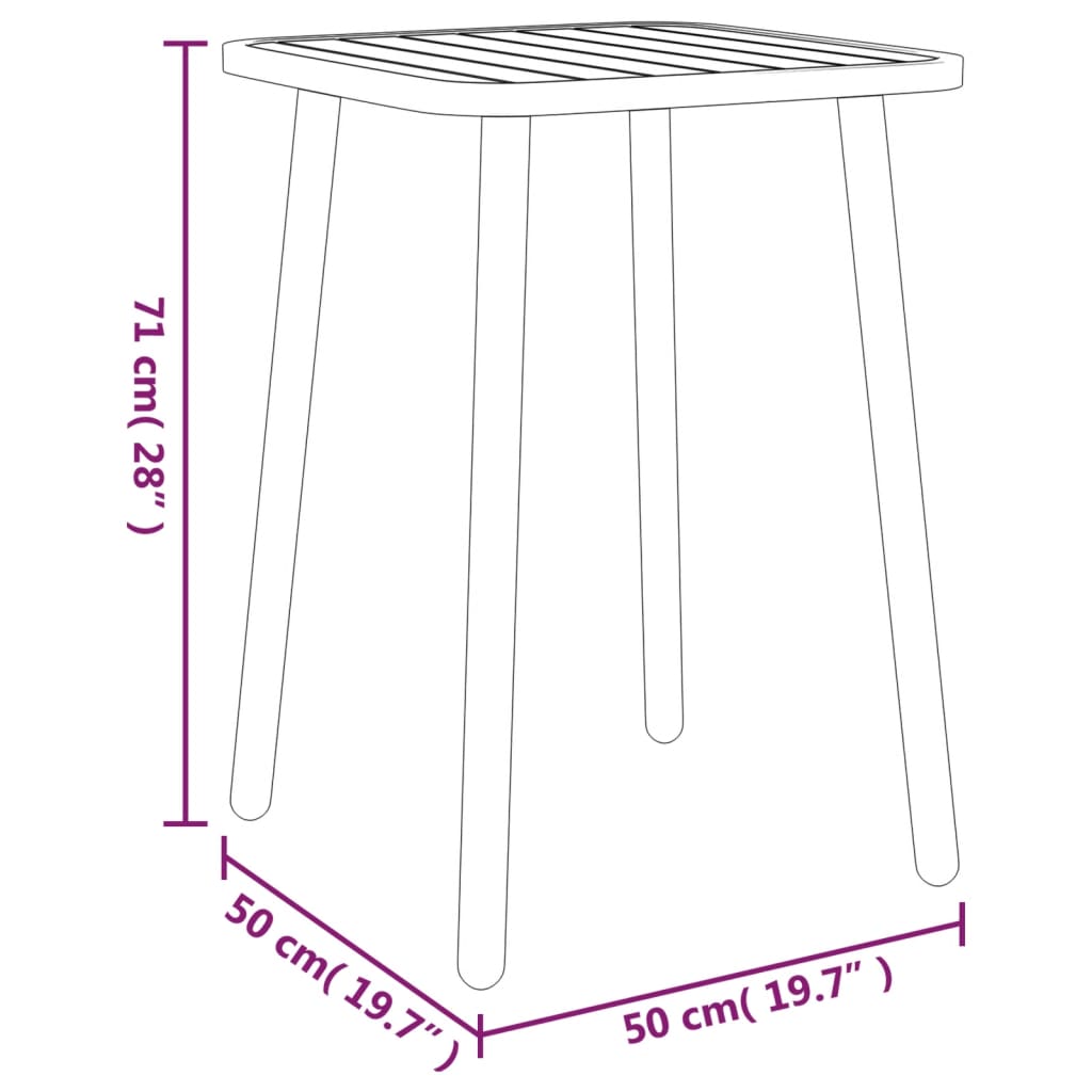 vidaXL 3 Piece Garden Dining Set Anthracite Steel