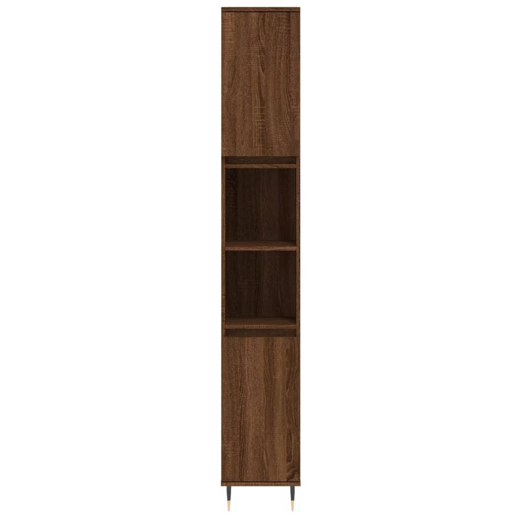 vidaXL 3 Piece Bathroom Furniture Set Brown Oak Engineered Wood