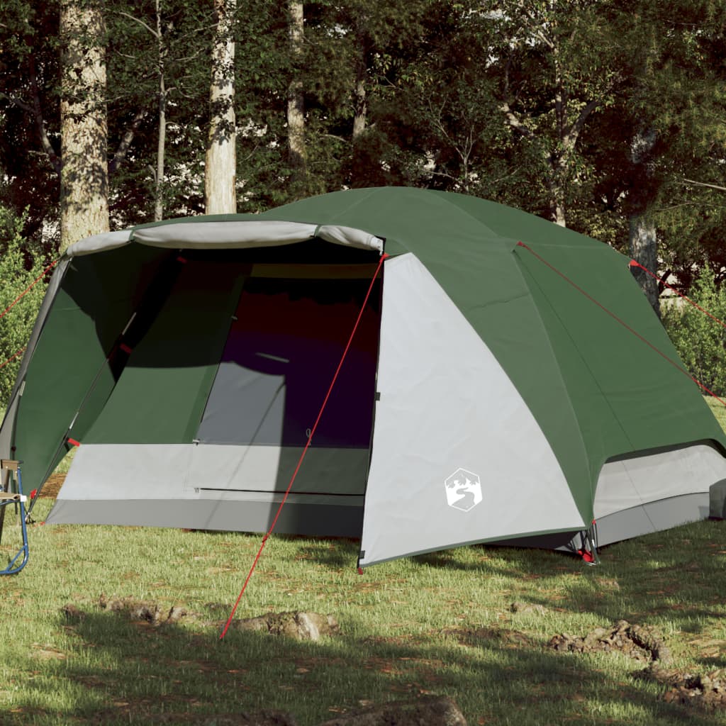 vidaXL Family Tent with Porch 6-Person Green Waterproof