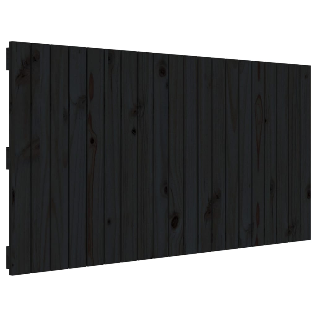 vidaXL Wall Headboard Black 127.5x3x60 cm Solid Wood Pine