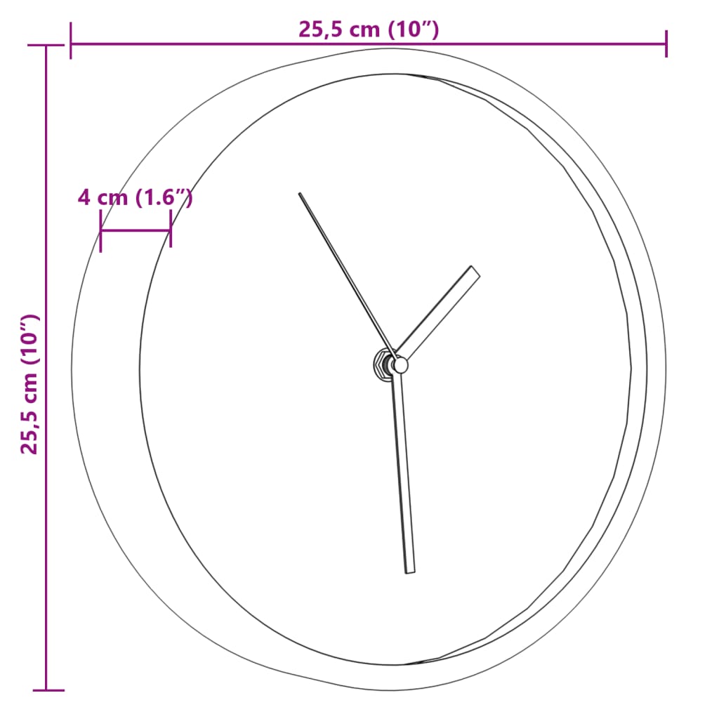 vidaXL Wall Clock Blue Ø25.5 cm Polystyrene and Glass