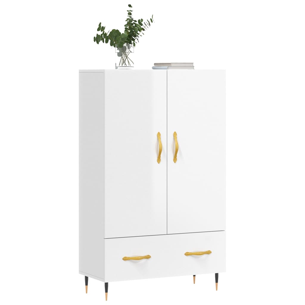 vidaXL Highboard High Gloss White 69.5x31x115 cm Engineered Wood