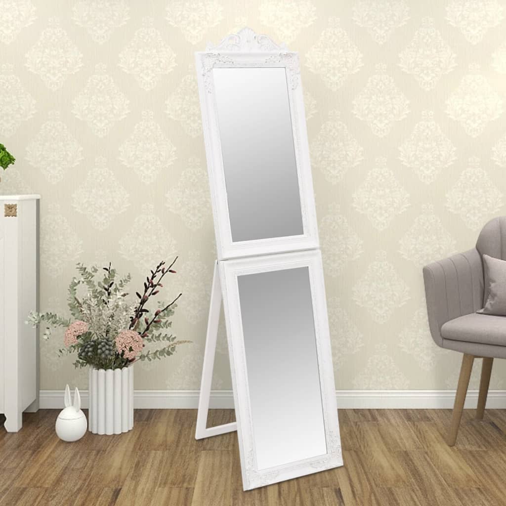 vidaXL Free-Standing Mirror White 50x200 cm