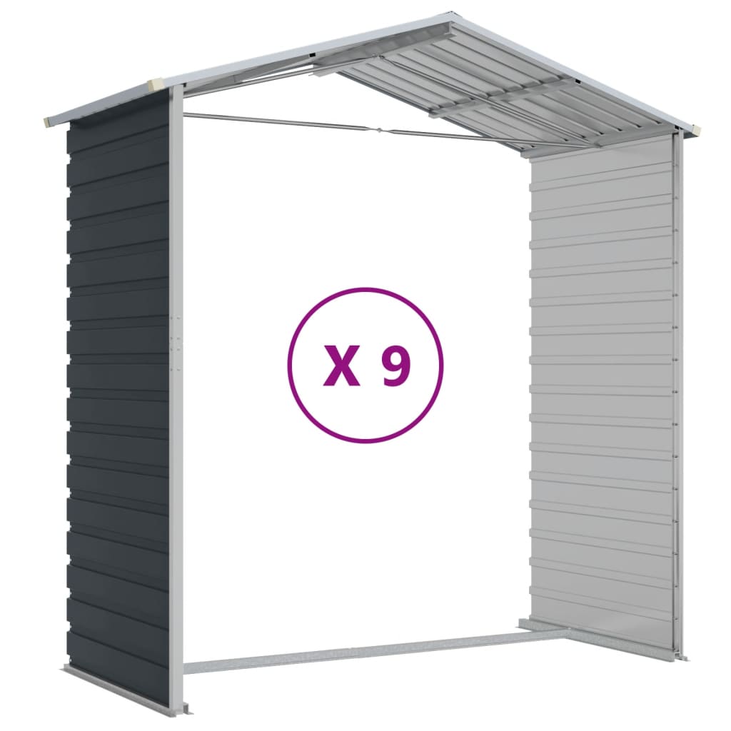 vidaXL Garden Shed Anthracite 191x810x198 cm Galvanised Steel